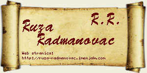 Ruža Radmanovac vizit kartica